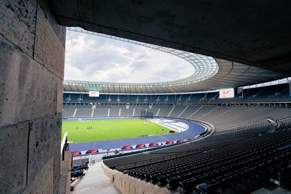Das Olympiastadion waehrend der deutschen Leichtathletik-Meisterschaften im Olympiastadion am 25.06.2022 in Berlin